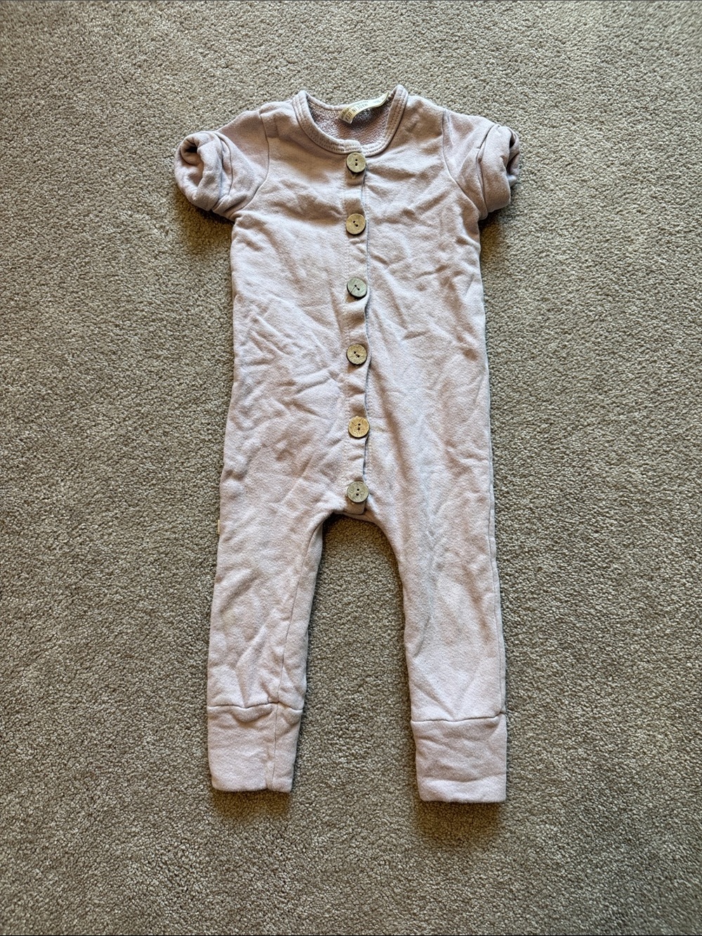 Soft Lilac Button-Front Kids One-Piece Bodysuit